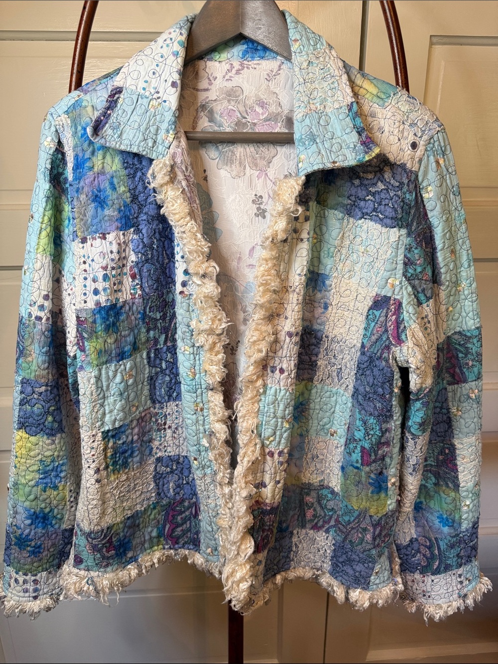 Reversible Nepal Patchwork Jacket Boho Lagenlook Wearable Art Coat